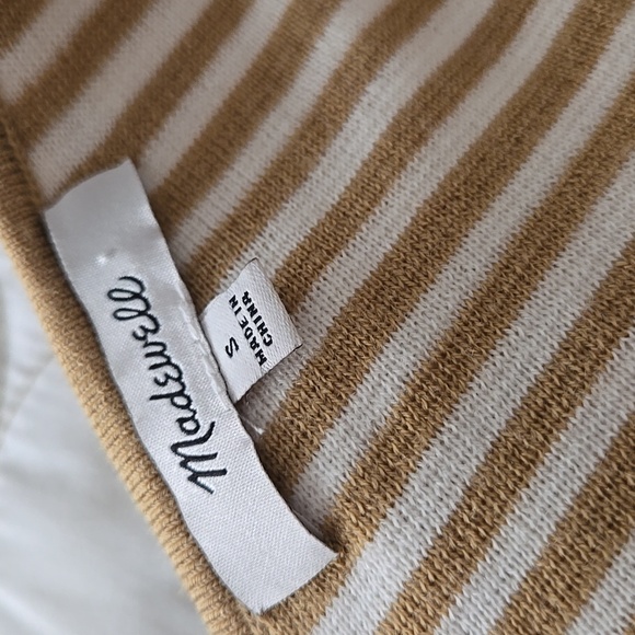 Madewell Belhaven Ruffle Sweater Tank Stripe Merino Wool Blend S Cottagecore - Picture 8 of 9